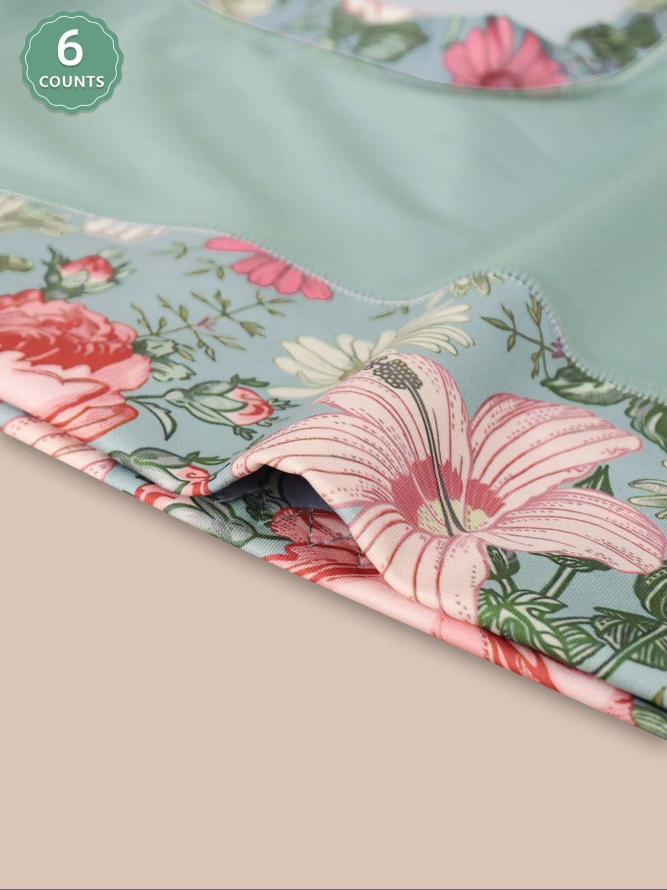 Women's Floral Print High Waist Panty, High Waisted Briefs, Soft Comfy Breathable Knicker for Daily Wear, Underwear for All Seasons, Women Underwear Pack, Womenswear, Casual Elegant Panty