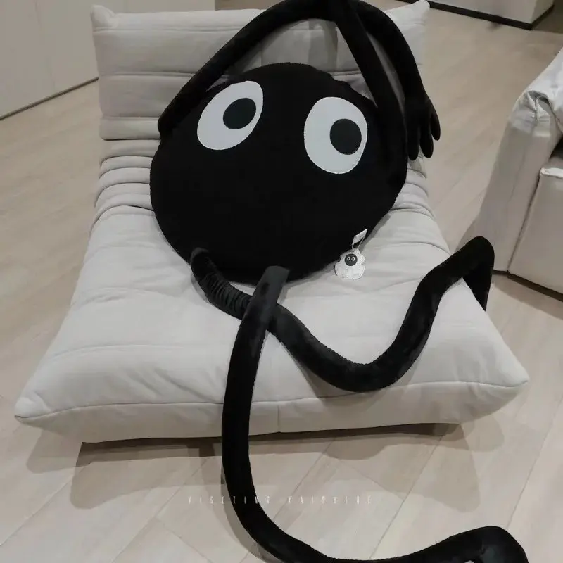 Huge Cute Black Briquettes Octopus Plush Toy Giant Stuffed Animal Doll Super Soft Hug Pillow Gift for Kids and Adults
