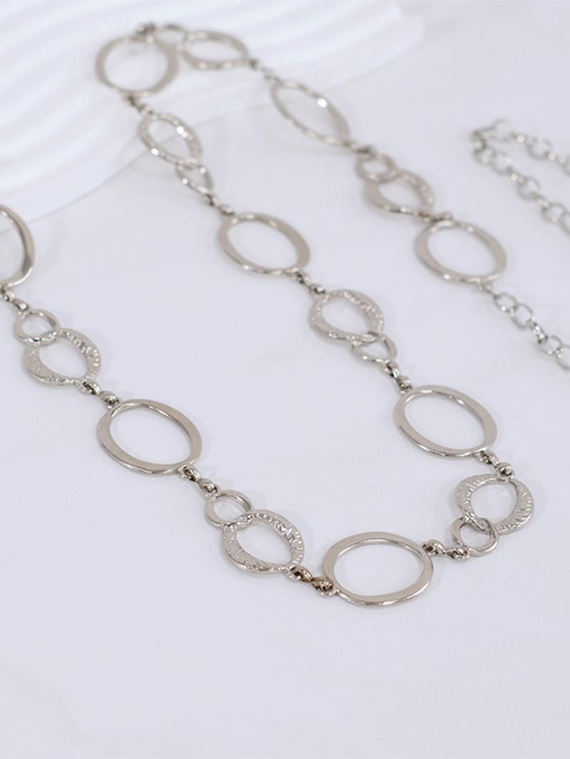 Women's Minimalist Temperament Metal Round Decor Body Chain, Trendy All-match & Exquisite Body Jewelry for Birthday Gift
