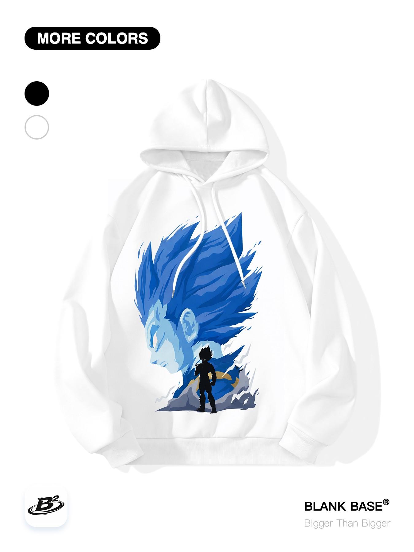 Dragon Ball Super Saiyan Print Loose Hoodie, Casual Breathable Sweatshirt, Unisex Sports Wear, Trendy Graphic Pullover