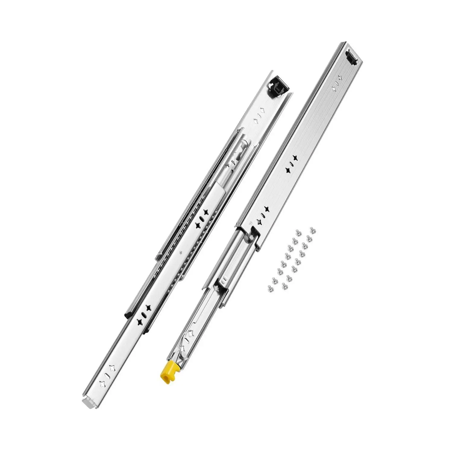 Heavy Duty Drawer Slides 20 Inch, Locking Drawer Slides 1 Pair, 250 Lbs Load Capacity, Side Mount Ball Bearing, Full Extension 3-Fold, Soft Close Option, Durable Metal Slides for Kitchen Cabinets and Garage Drawers