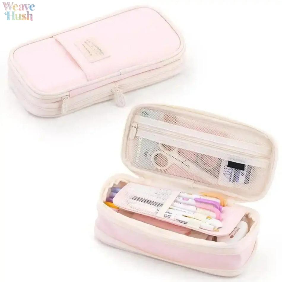 Colorful Gradient Cute Stationery Storage Organizer, Large-Capacity Zippered Pencil Pouch for Teen Girls, Ideal for Back to School Shopping and Gifting