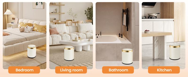 Pukomc Auto-open waste bin – compact Nordic design, waterproof & hygienic. Eco-friendly sensor operation