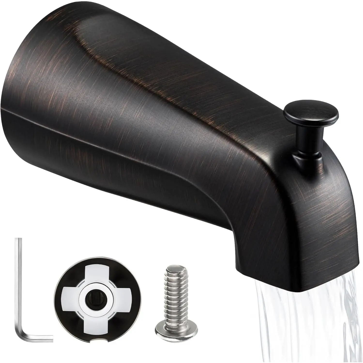 Tub Spout with Diverter, Slip-Fit Bathtub Faucet Spout Replacement, 1/2 Copper Pipe Connection, Easy to Install, Universal for Bathroom Shower(Oil Rubbed Bronze,1 Pack) | Slip-Fit Bathtub Faucet Spout Replacement, 1/2 Copper Pipe Connection, Easy to