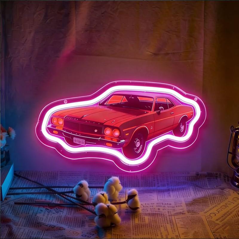 Classic Car LED Neon Light Decor, Vintage Racing Style, Perfect for Car Enthusiasts' Garages, Showrooms, Living Rooms, Creative Decoration