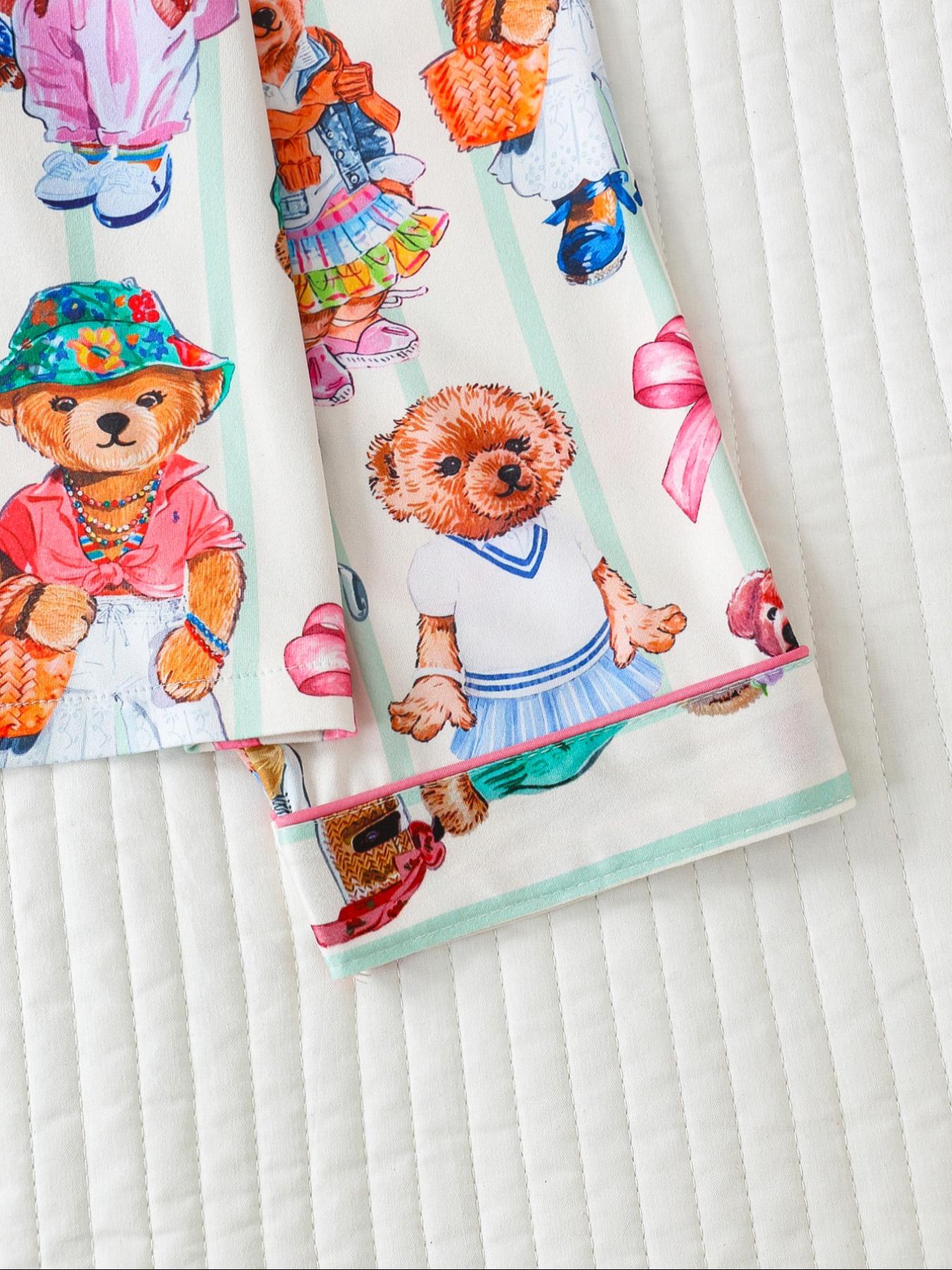 Elegant Women's Spring Autumn Pajama Set, Heart Pattern Long Sleeve Top  & Soft Comfortable Pants, Perfect for Home Wear