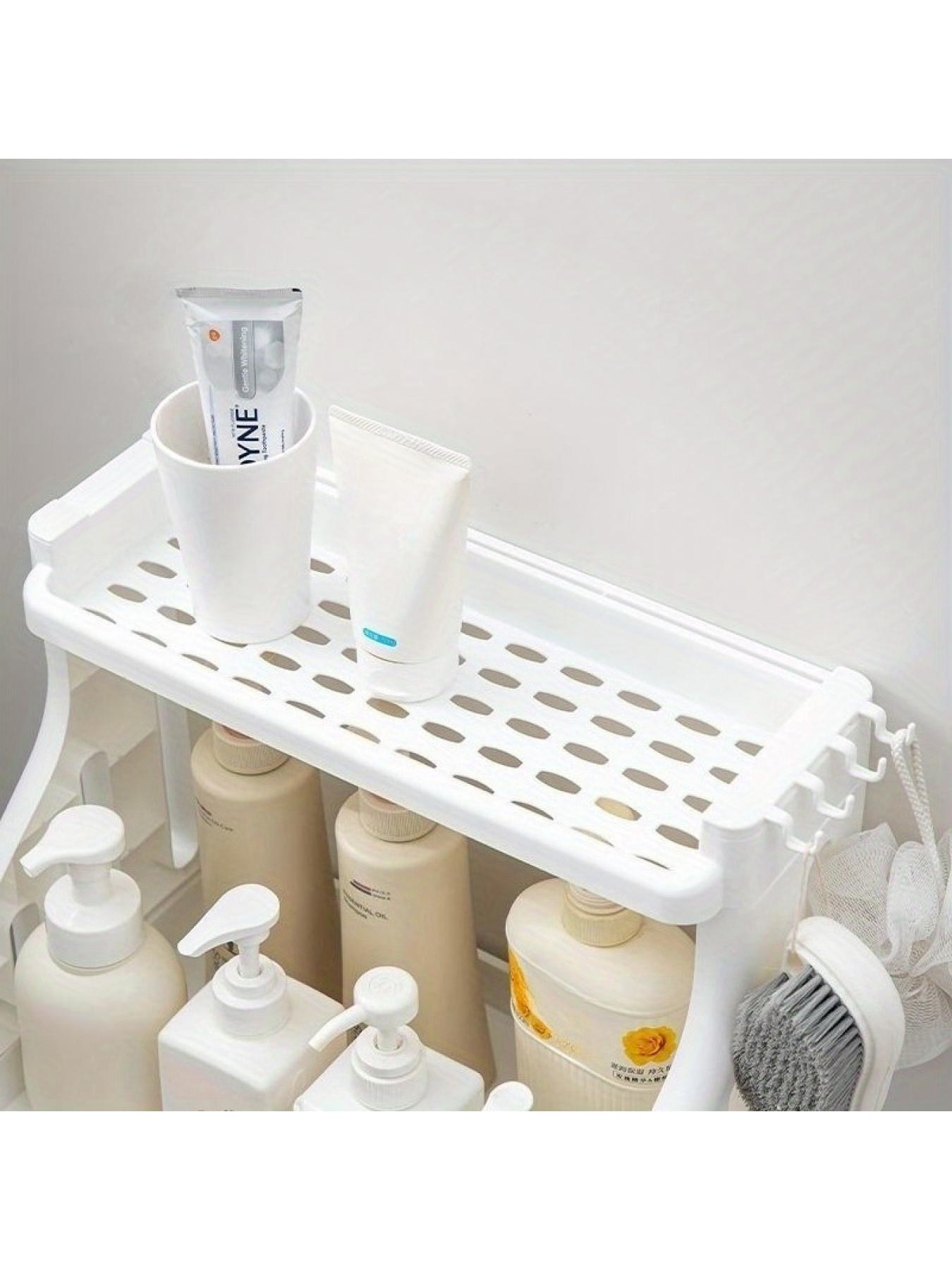 Rolling Bathroom Storage Cart with Wheels, Heavy Duty Mobile Shelf Organizer, No Assembly, Space Saving for Bathroom Kitchen Laundry Small Spaces