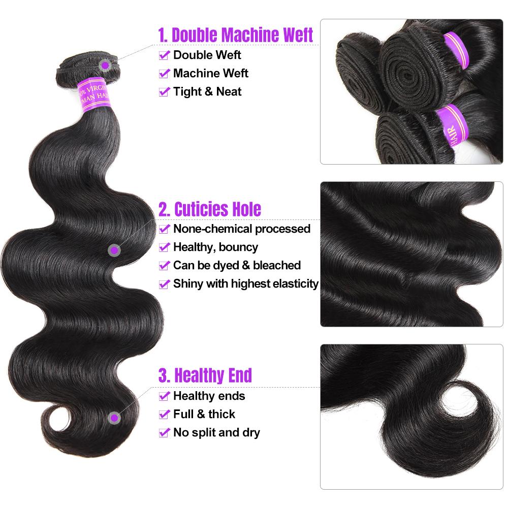 13x4 Lace Frontal With Bundles Body Wave Bundles With Frontal Closure Free Part Human Hair Bundles With Frontal SpringStatements