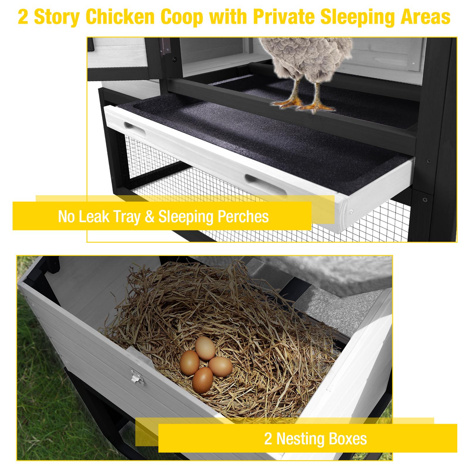 【DealsForYouDays】Aivituvin-AIR23 Wooden Chicken Coop on Wheels for 2-3 Hens,Chicken Tractor