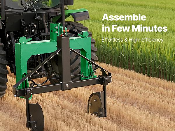 VEVOR 3-Point Quick Hitch, 4000 Lbs Lift Capacity, 3-Pt Trailer Hitch with 5 Level Adjustable Bolt, Adaptation to Category 2 Tractor, Heavy Duty 3 Point Attachments, Green