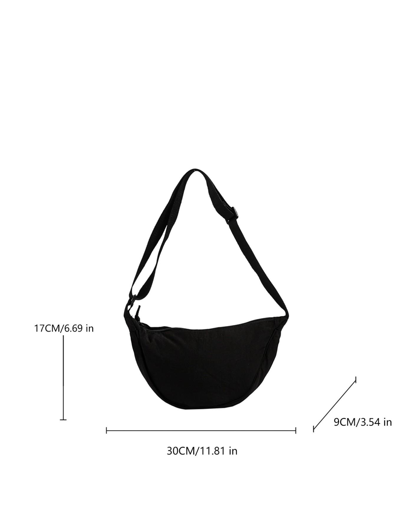 Smart Moon Shape Bag, Adjustable Shoulder Strap Mini Bag, Lightweight Waterproof Nylon Material, Zipper Closure, Casual Crossbody Bag for Everyday Use