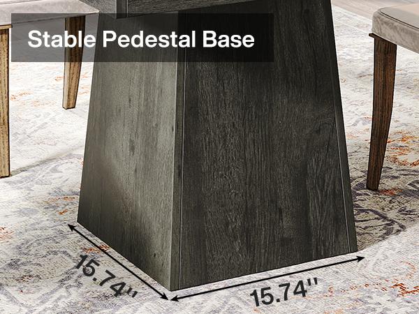 LITTLE TREE Square Dining Table for 4, 31.5-Inch Small Kitchen Table with Sturdy Pedestal Base, Farmhouse Dinner Table for Dining Room, Living Room, Kitchen