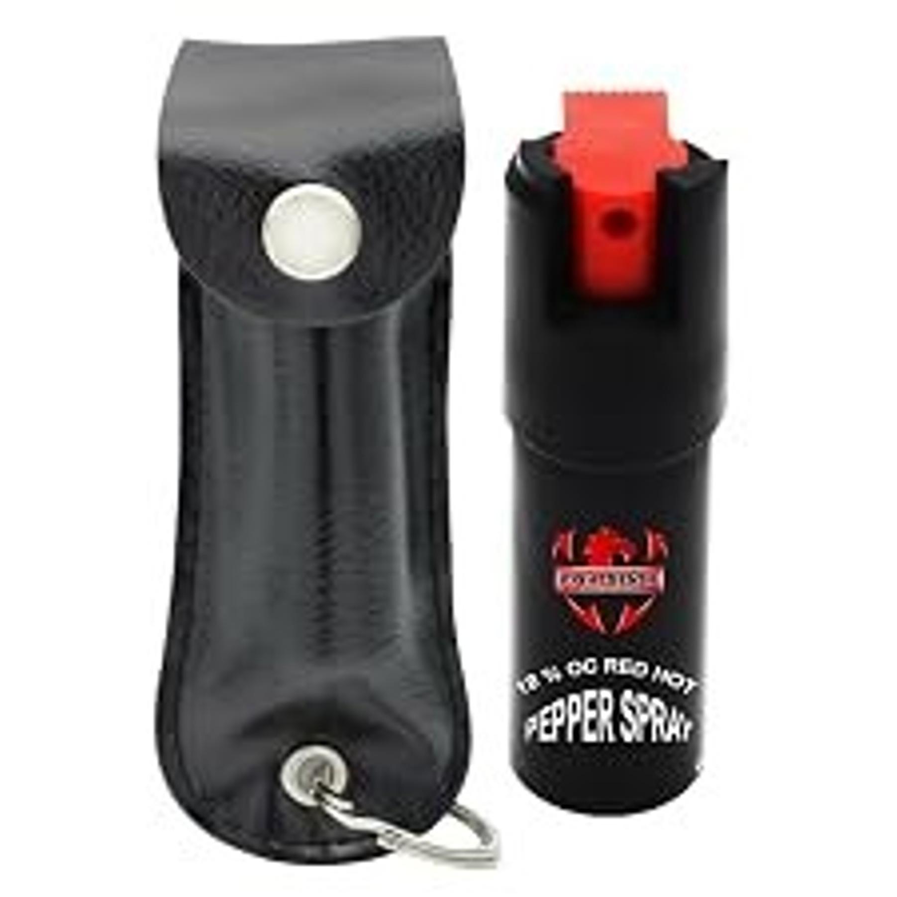Self Defense Pepper Spray - 1/2 oz Compact Maximum Strength Police Grade Formula with Leather Pouch Keychain for Women