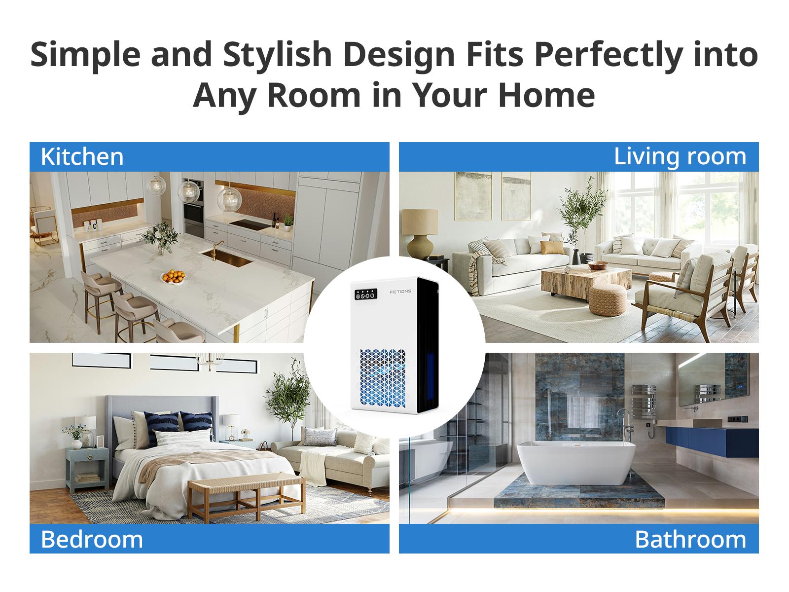 Fetions Portable Dehumidifier, 95oz Water Tank, High-Efficiency with 7 Customizable Colors, Drain Hose Included, Ideal for Bathroom, Bedroom, Kitchen, and Basement, White Fetions Portable Dehumidifier, 95oz Water Tank, High-Efficiency with 7 Customizable Colors, Drain Hose Included, Ideal for Bathroom, Bedroom, Kitchen, and Basement, White