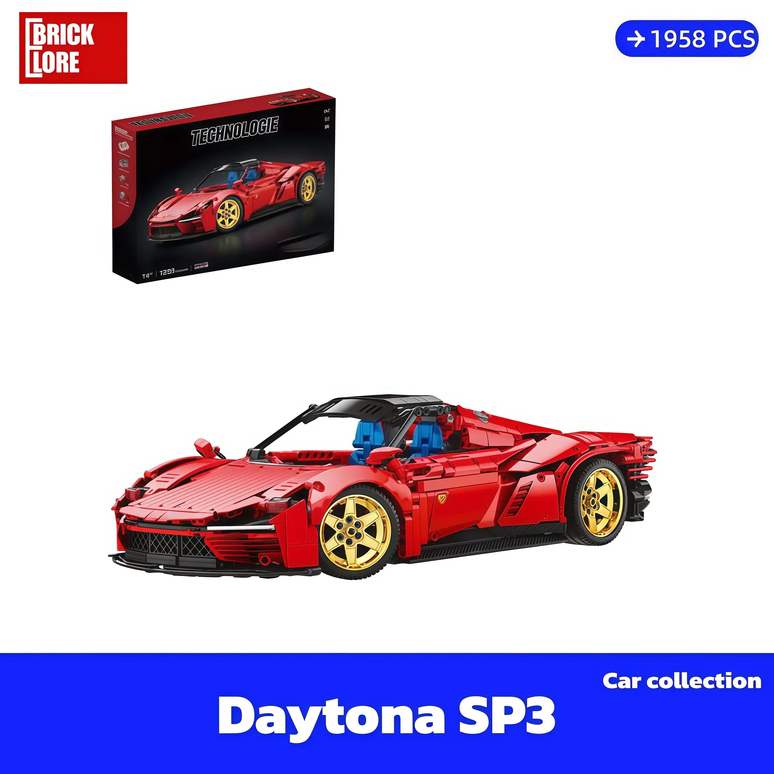 [BrickLORE](SHIP FREE) Daytona SP3 Remote Control Version 1958 Pieces With GIFT box
