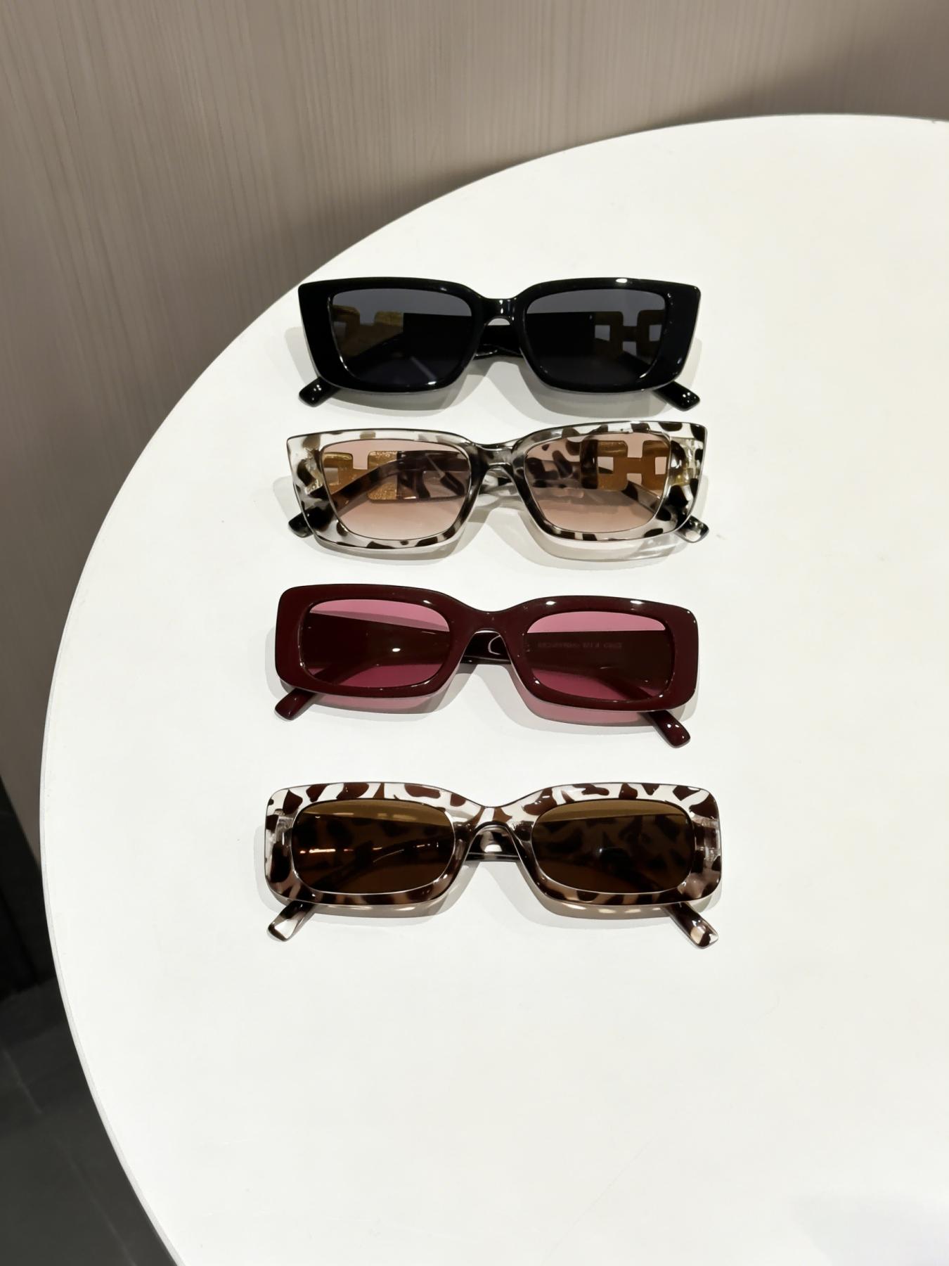 Elegant Women's Small Frame Sunglasses Set, Millennial Style, Perfect for Daily Outing and Vacation, 4 Pairs Included