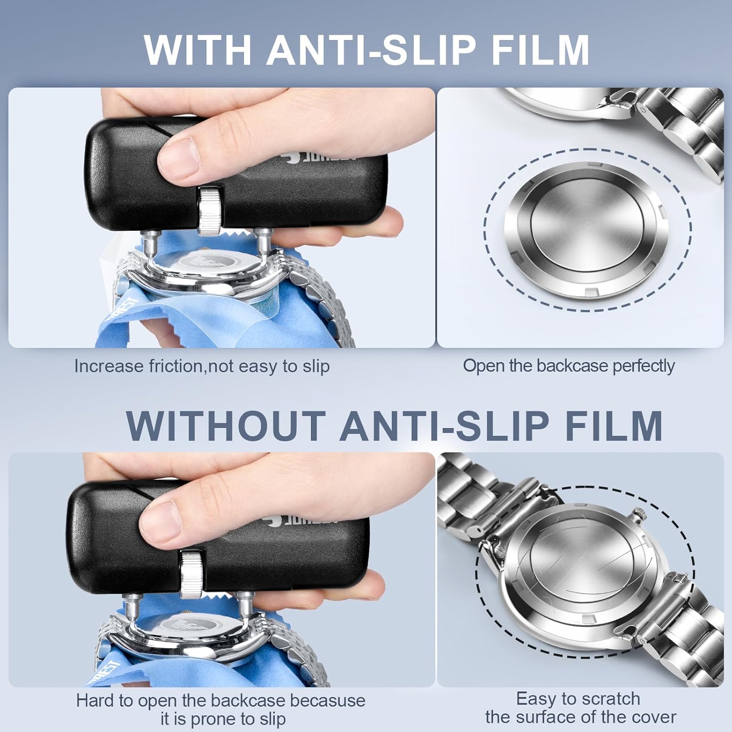 JOREST Watch Repair Tool Kit – Battery Replacement, Case Back Opener, Spring Bar Tool – Great Gift for Watch Lovers & DIY Dads