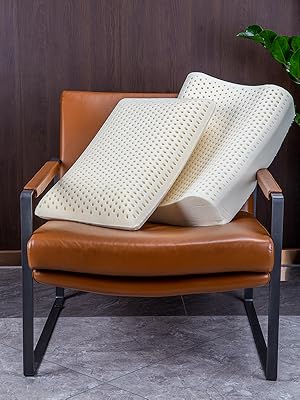 Talatex 100% Natural Premium Thin Latex Pillow - Ultra Thin, Flat Design for Sleeping, Pressure Relief, Best Gift for Side Sleep