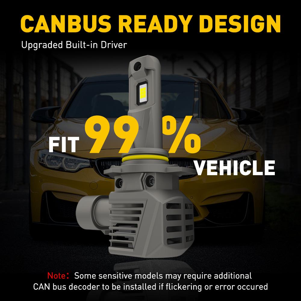 Auxito 9012 LED Headlight Bulbs kit 22000LM High Low Beam 6500K White Bright M5S