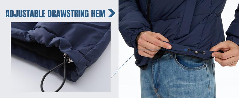 Men's Puffer Jacket Winter Coats Water Resistant Long Sleeve Zip Up Lightweight Quilted Down Jackets for Outdoor Activities & Daily Wear