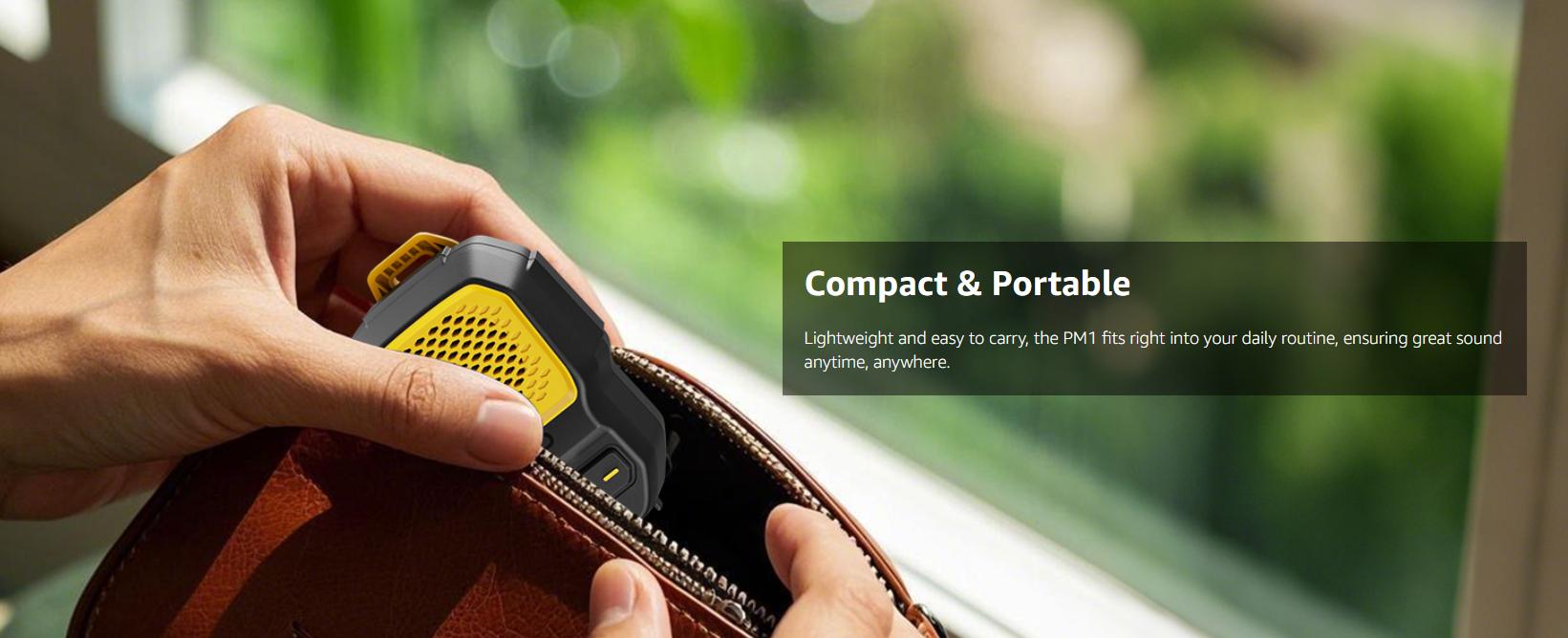 TOZO PM1 Wearable Speaker with, Clip-On Wireless Water-Resistant Portable Bluetooth Speaker Built-in Mic for Hands-Free Music/Calls, 20 Hour Playtime Mini Gifts for Men and Women