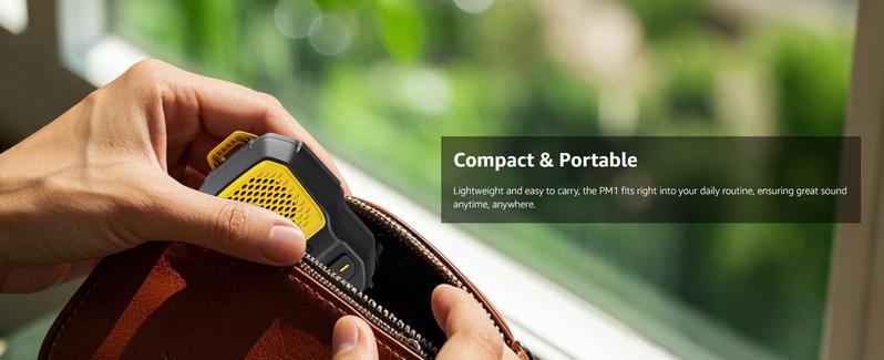 TOZO PM1 Wearable Speaker with, Clip-On Wireless Water-Resistant Portable Bluetooth Speaker Built-in Mic for Hands-Free Music/Calls, 20 Hour Playtime Mini Gifts for Men and Women