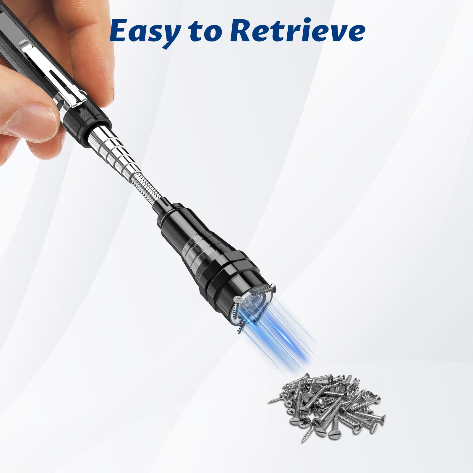 Telescoping Magnetic Pickup Tool with 3 LED Light, Magnet Flashlight, Extendable Neck up to 22 Inches, 360° Degree Flexible Neck, Gifts for Engineers, Mechanic, Men, Dad, Father, Husband, Boyfriend