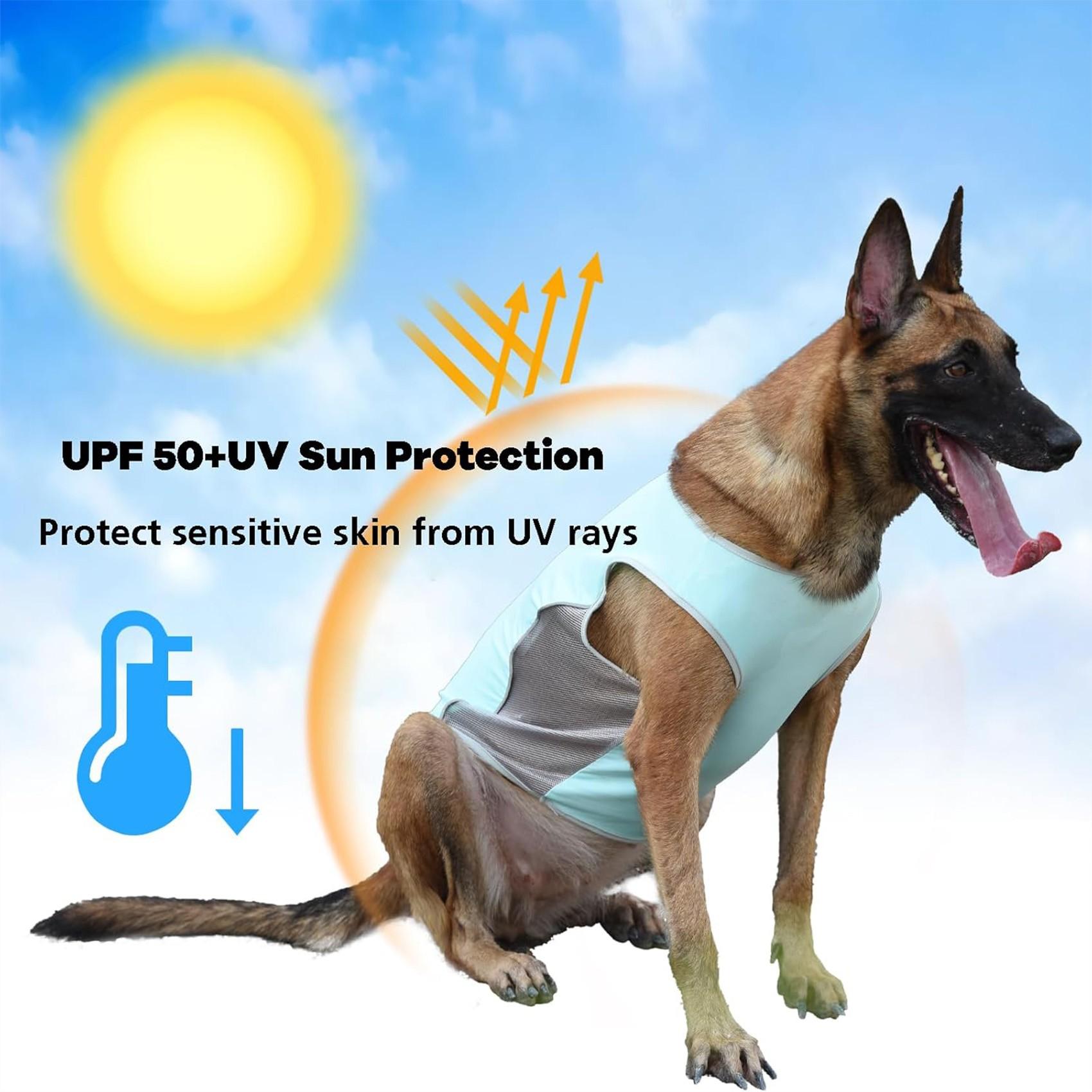 Sun Protection Dog Shirt / Quick-Drying Cooling Vest — Lightweight, Breathable, Sleeveless Vest with Reflective Strips; All-Season Pet Apparel Offering UV Protection for Summer; Suitable for Small, Medium, and Large Dogs—Ideal for Outdoor Hiking, Beach Ou