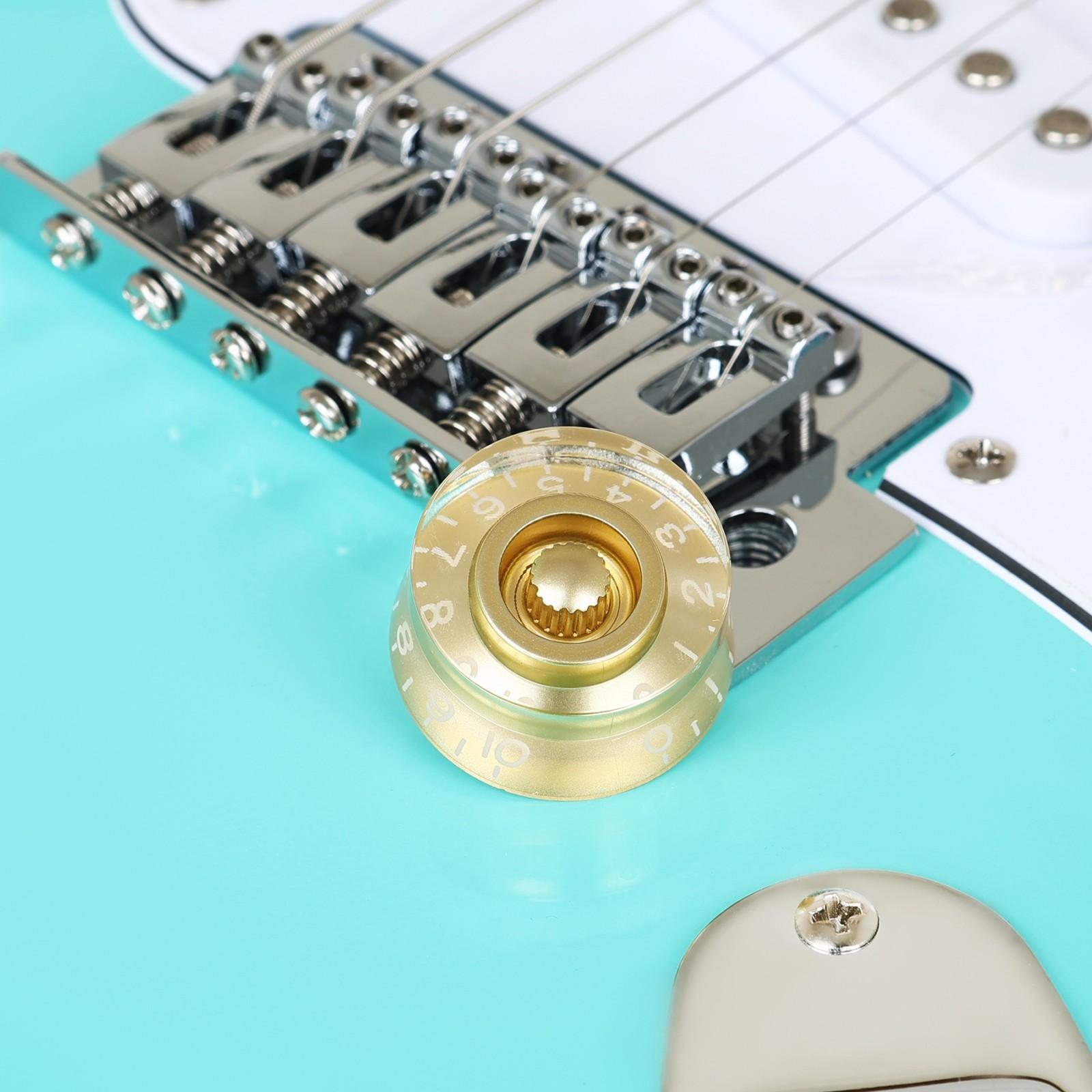 Irin Electric Guitar Volume Knob, Transparent Sound Control, Smooth Surface, Clear Markings, PVC Bag Packaging