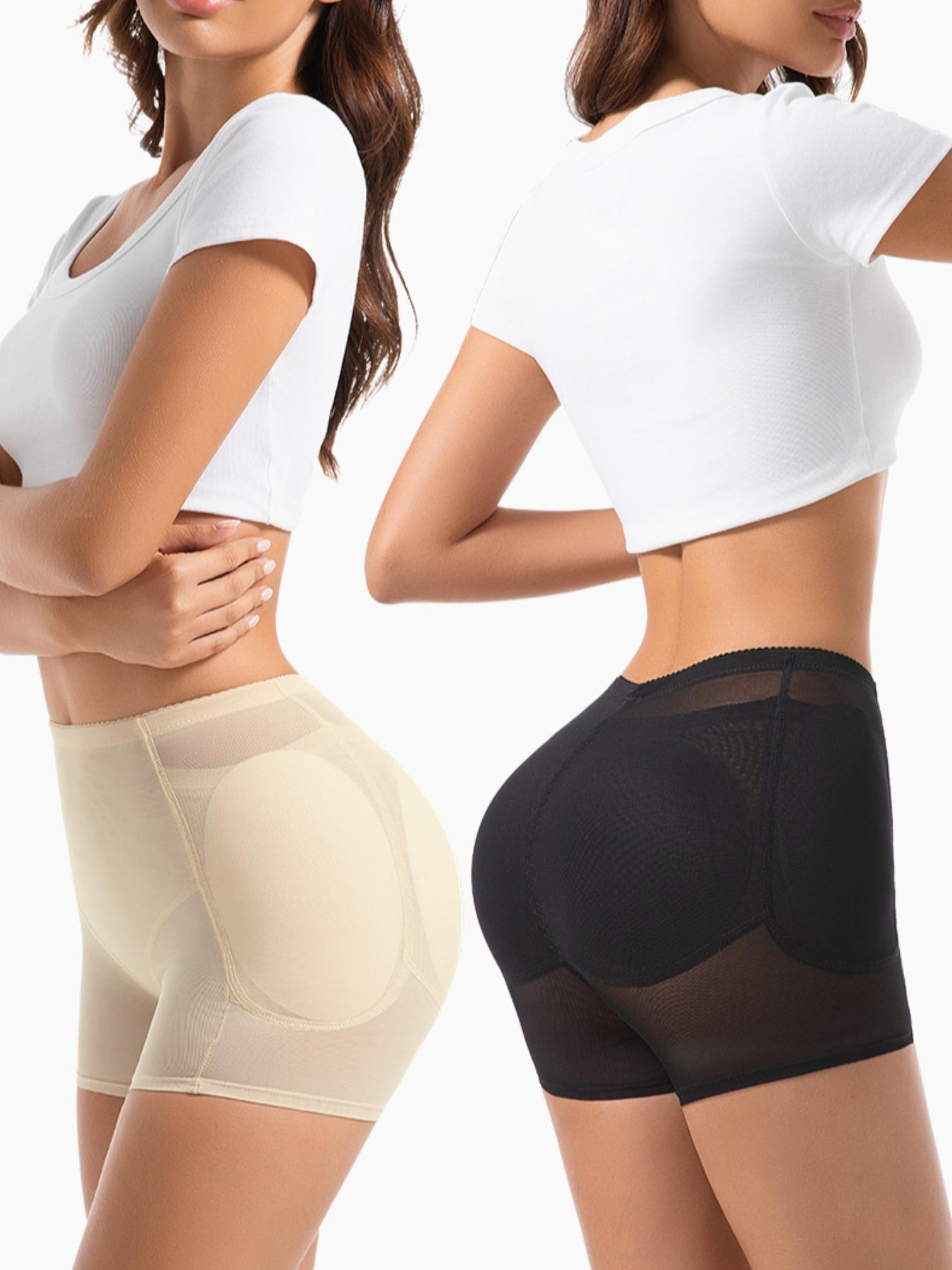 Women's High Waist Shapewear Panties with Padded Butt Lifting, Flat Belly Shaper, Safety Underwear for All Seasons, Casual Solid Color Seamless Design