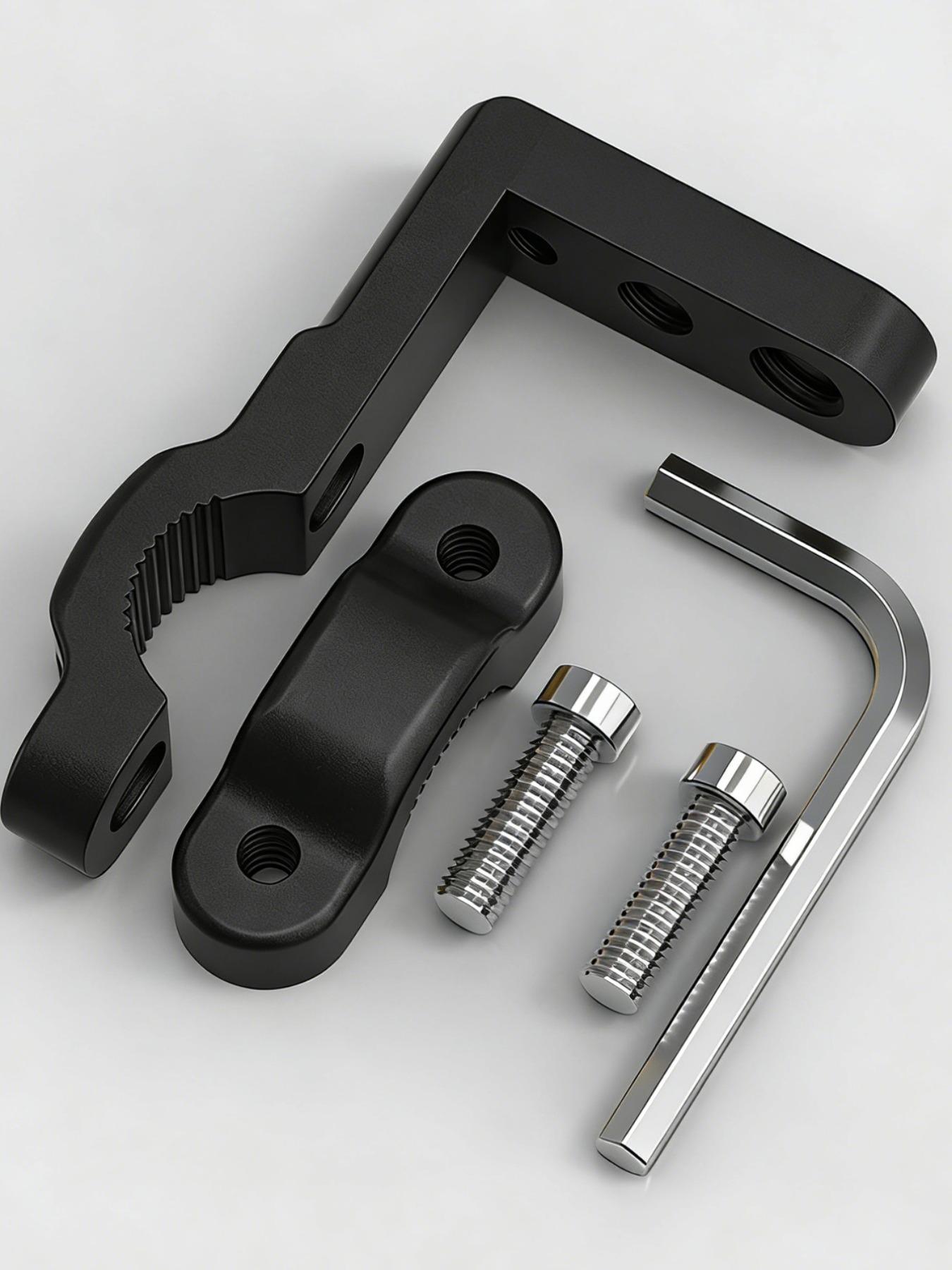 Motorcycle Handlebar Extension Bracket, Durable Aluminum Alloy, Fits M6/m8/m10, Adds Spotlights, Navigation, Tire Pressure Gauge, Dash Cam