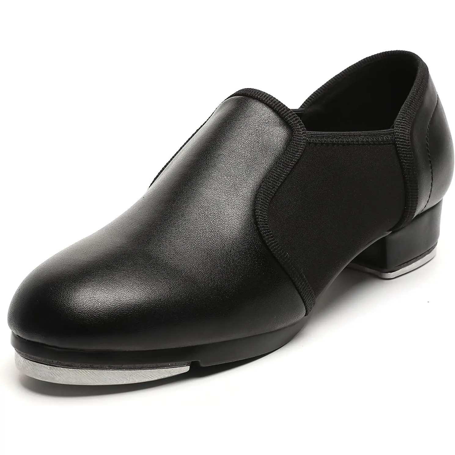 Leather Tap Dance Shoes for Kids Non-Slip Jazz Shoes Girls Boys Black(Gift)