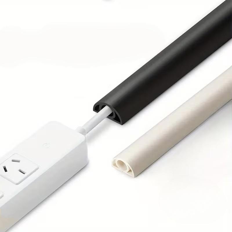 1pc 3Meters Flexible Self-adhesive Cable Protection Sleeve, Self-Adhesive Curved Wire Cover for Floor Wiring, Suitable for Home Use to Prevent Tripping 