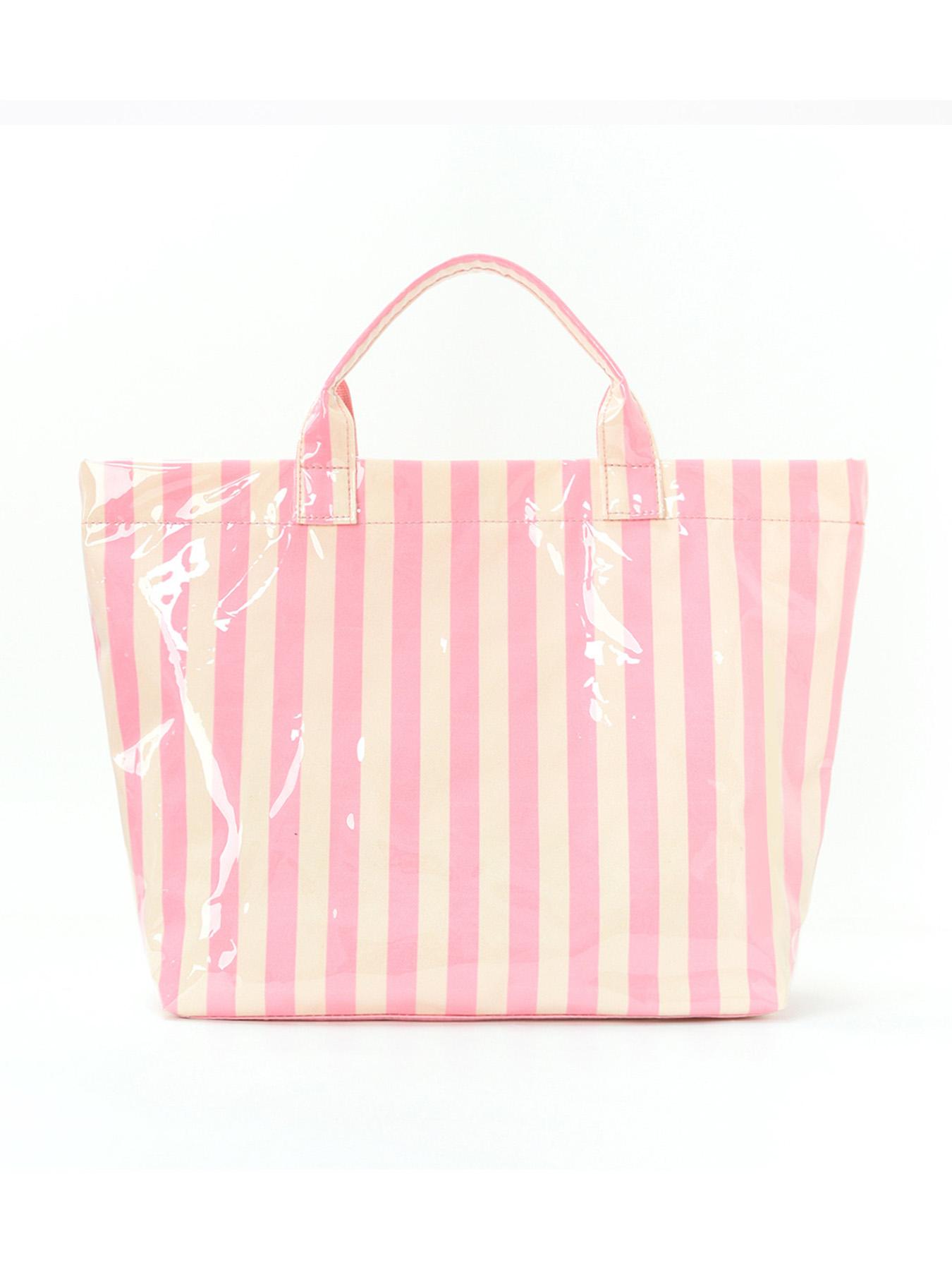 2026 New Striped Handbag Tote Bag, Large Capacity Shopping Bag, PVC Waterproof Fabric, Velcro Closure, Ideal for Daily Commute, Beach Vacation, Travel