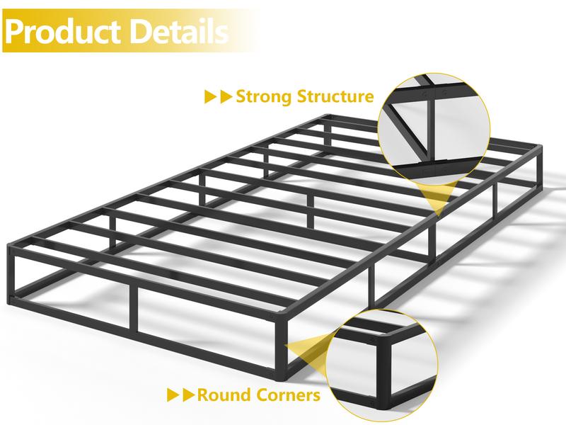 Edenza-Queen Box Spring 7 Inch, Heavy Duty Mattress BoxSpring Foundation, Sturdy Queen Box Springs for Bed with Fabric Cover Set, Easy Assembly, Noise Free