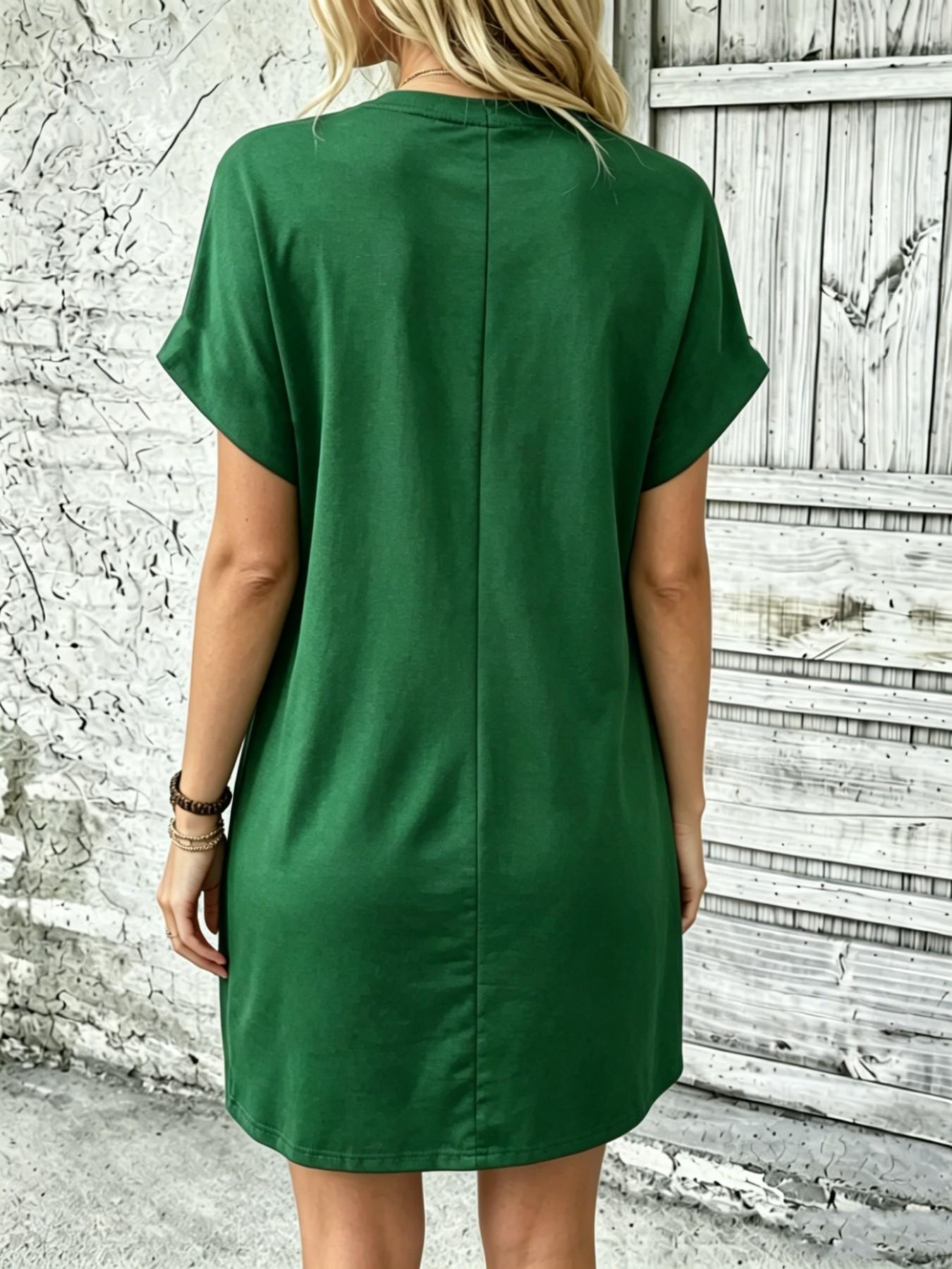 Effortless Loose Minimalist Round Neck T-Shirt Dress, Ultimate Comfort Fabric, Perfect for Daily Wear, Casual Wear, Easy to Style