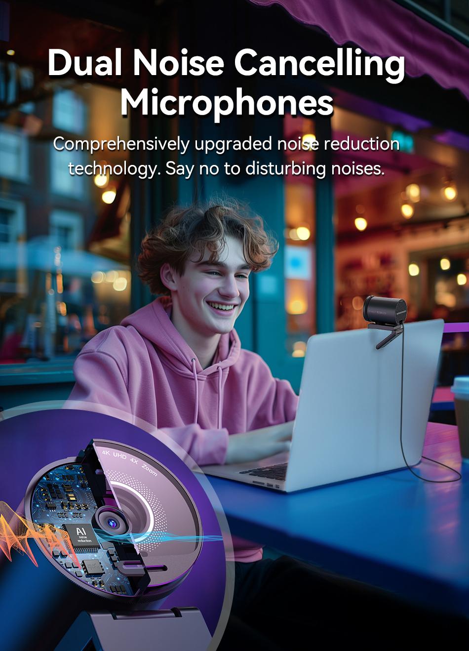 EMEET S800 4K HDR Webcam Autofocus Streaming Camera with Built-in Privacy Cover for Streaming Video Games Fathers Day Gift Laptop, TikTokShopBlackFriday