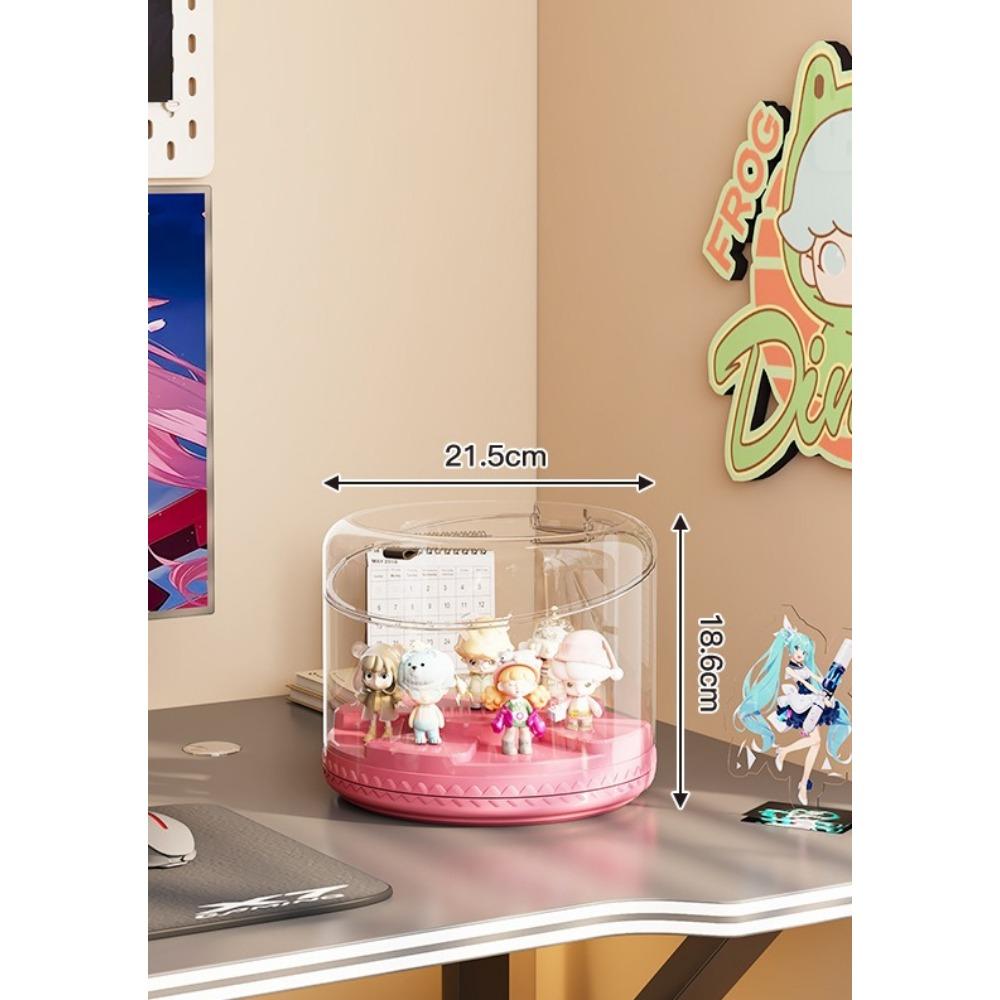 Rotating blind box display box - Pop Mart circular transparent storage box - Dust-proof storage rack - Multi-layer display cabinet - Stackable