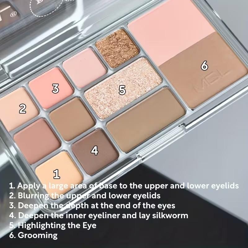 Mgl Bangran Qingxin Dong Twelve-Color Eyeshadow Palette, Multi-Color Series for Daily Light Makeup, Contouring, and Blush, Three-In-One