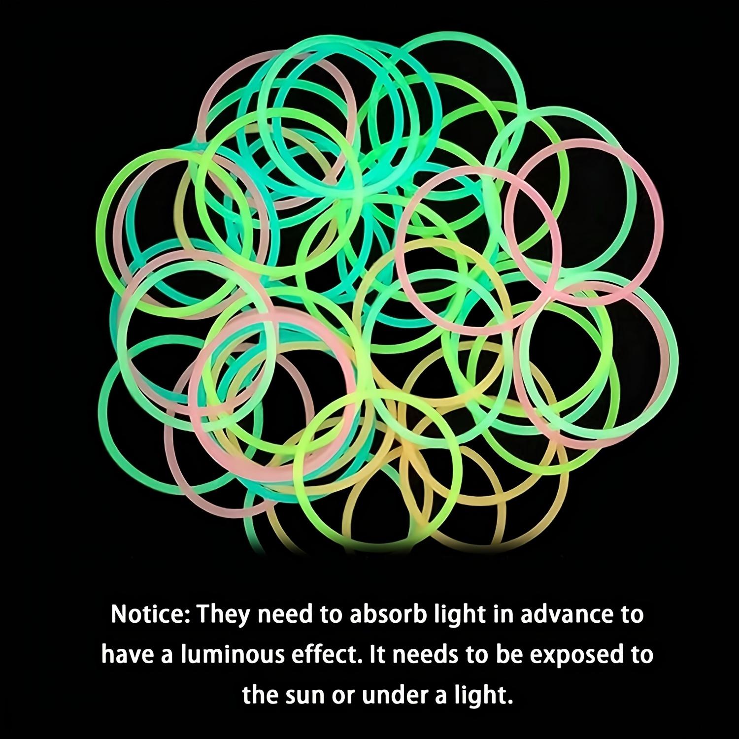 Gift for Her/Him 30 Pack Colorful Jelly Bracelets Rainbow Glow-in-the-Dark Elastic Gummy Bracelets Hair Ties Adult Glowing Party Favors (Random Color)