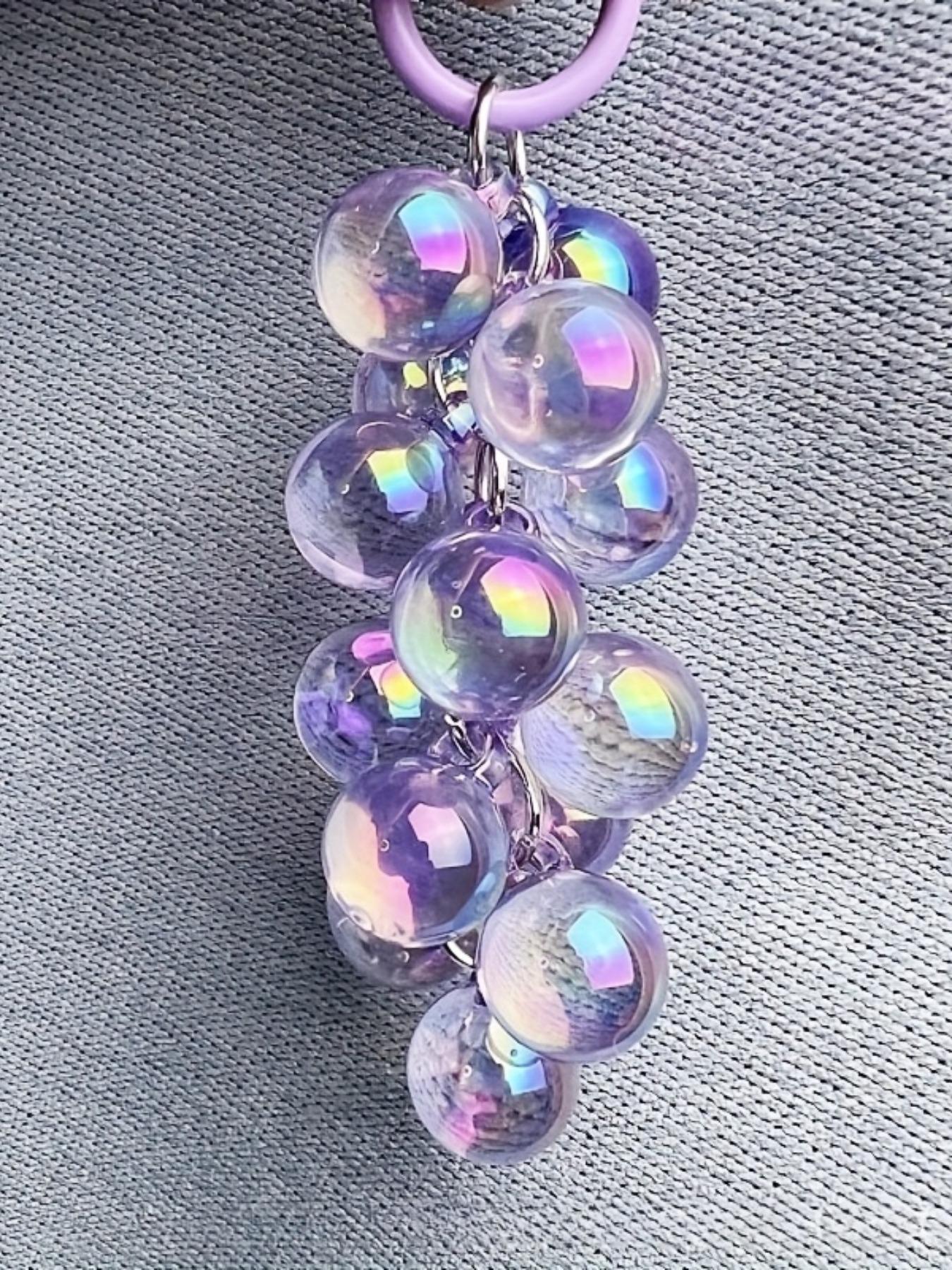 A New 16MM High-Transparency Uv-Coated Colorful Grape Bead Short Mobile Phone Chain, Suitable for Bags And Keychains, Available in Various Colors