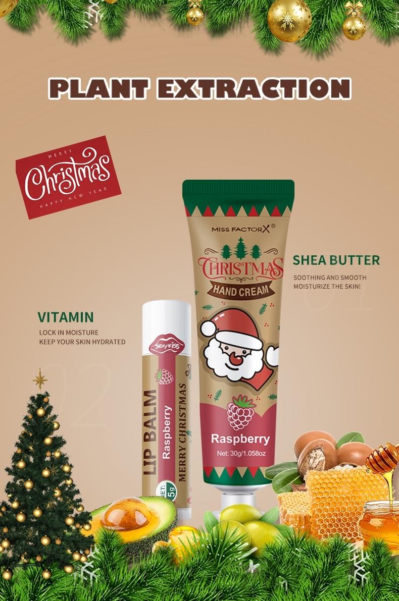 Christmas Gift Set, Hand Cream & Lip Balm, 6 Scents, Moisturizing, Includes Holiday Cards & Bags, Wedding Thank You Gifts, Valentine's Day