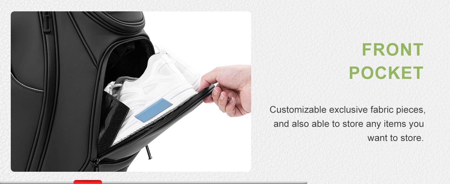 14 Way Golf Stand Bag, Lightweight Golf Bag for Men & Women, Premium Leather Golf Club Bags with Padded Ergonomic Double Strap, Full Length Dividers, Multiple Pockets Waterproof Design 14 Way Golf Stand Bag, Lightweight Golf Bag for Men & Women, Premium Leather Golf Club Bags with Padded Ergonomic Double Strap, Full Length Dividers, Multiple Pockets Waterproof Design