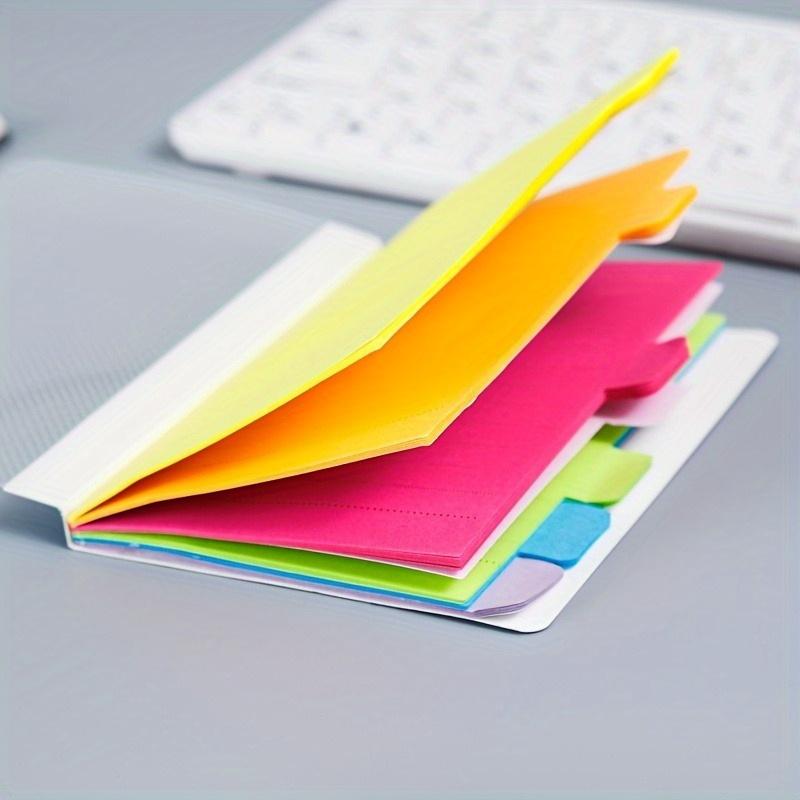Color-coded Sticky Notepad, 1pc Self-adhesive Index Tabs & Notes for Organization, Student & Office Supplies with Removable Labels