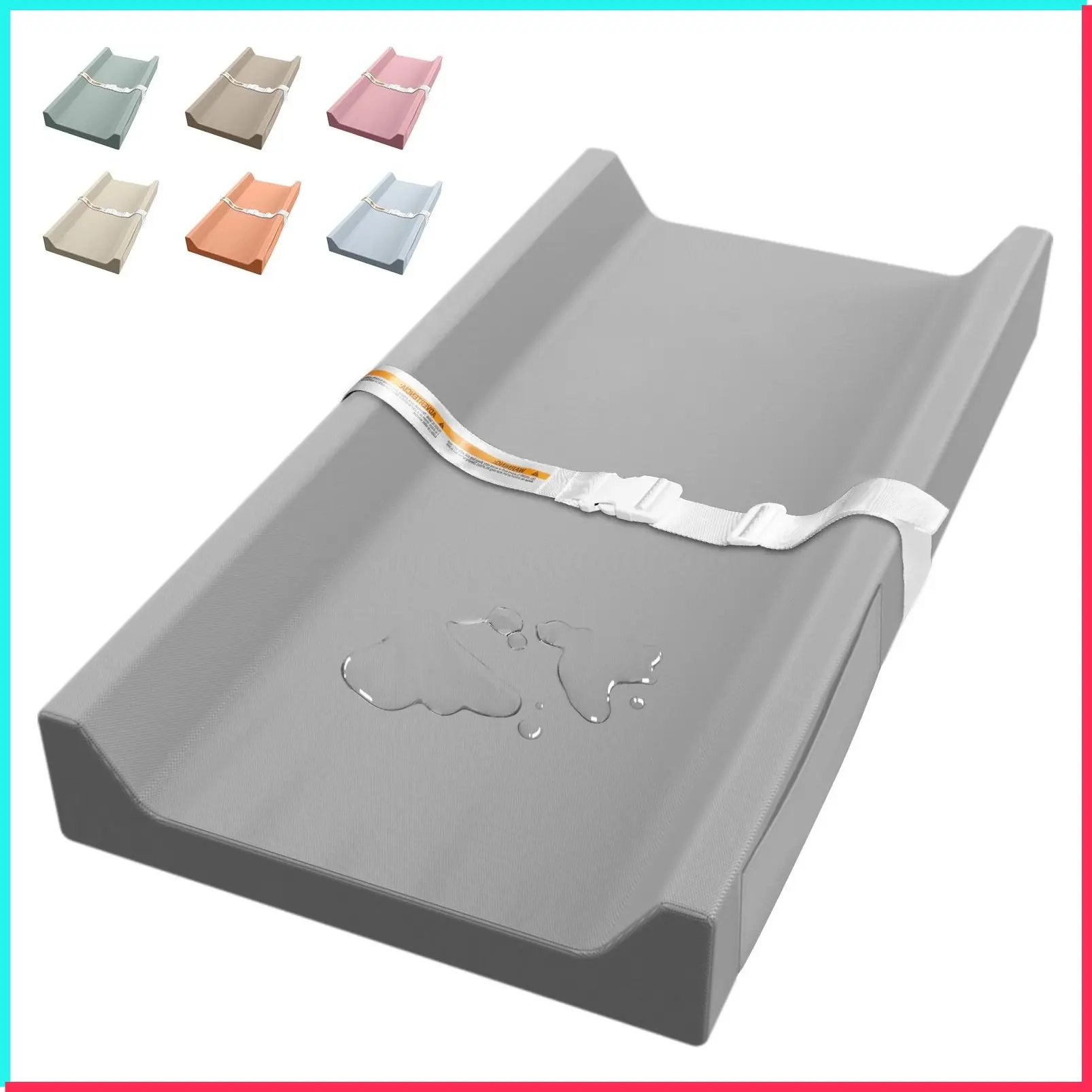 Vegan Leather Baby Changing Pad Waterproof & Wipeable with PocketsGift