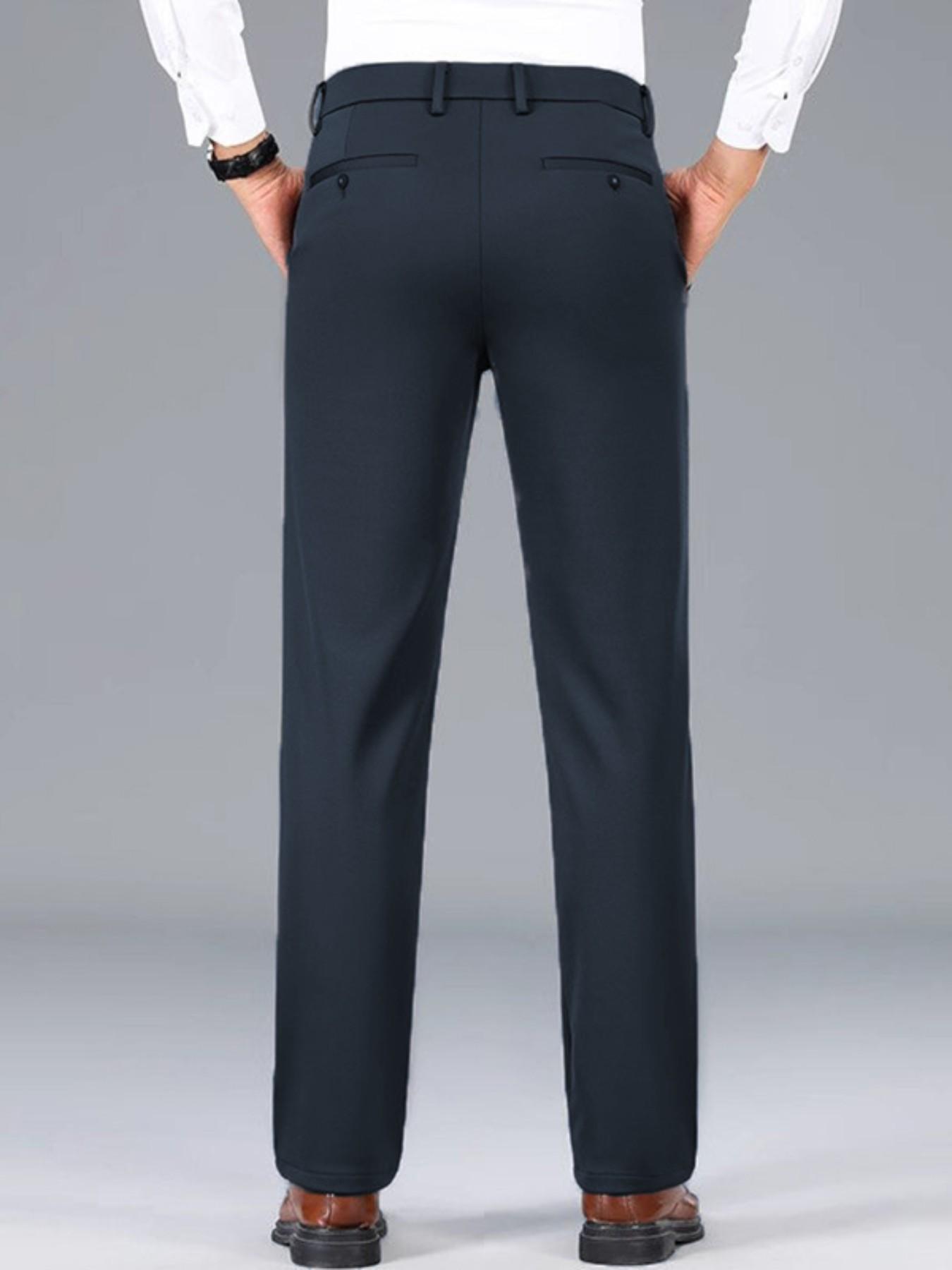 4-Pack Men's Business Casual Pants, High Elasticity Stretch Comfortable Fabric, Wrinkle-Resistant Easy Care, Slim Fit Straight Leg, All Seasons
