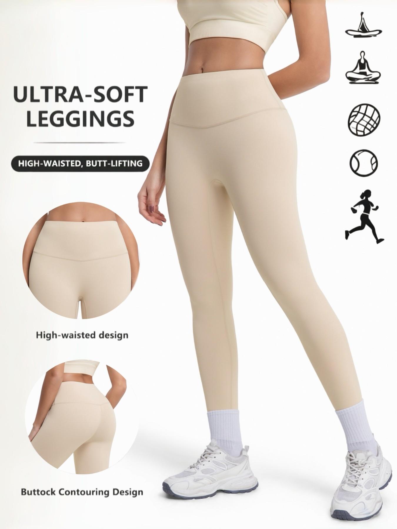Women's High-Waist Yoga Pants, Cloud-Like Soft Tummy Control Workout Leggings, Anti-See-Through Butt Lifting Sports Long Pants, Gym Running