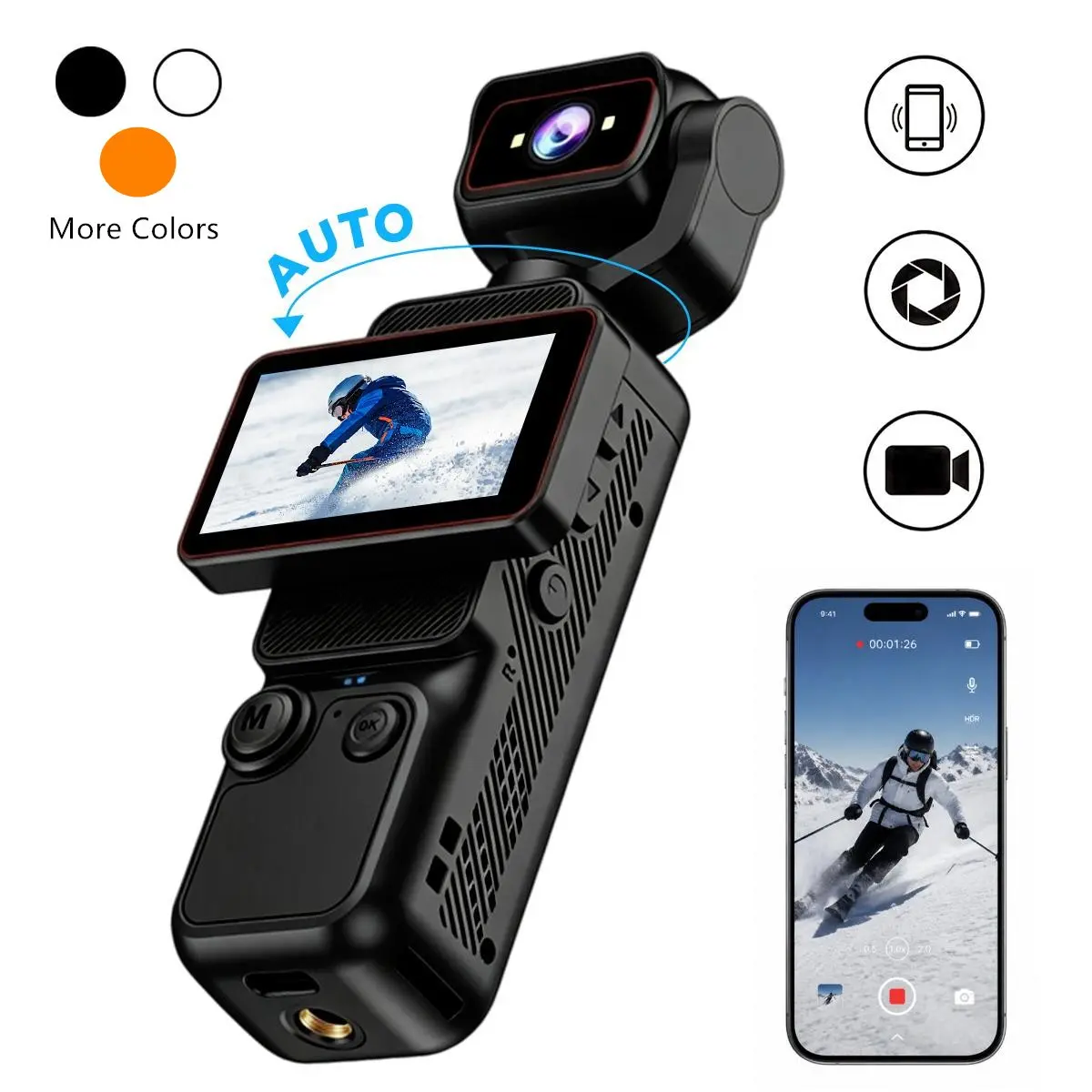 Portable Handheld Camera, HD Streaming Camera, 180° Auto Rotate Lens, Manual Flip Screen, 1.85 Inch Display, Vlog, 4GB-32GB Card, Vlogging Camera