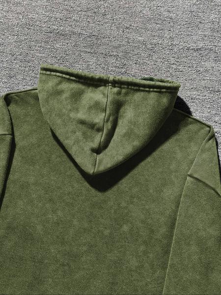 Men's street retro style washed hooded sweatshirt fashion trend casual hoodie, men's autumn and winter wear