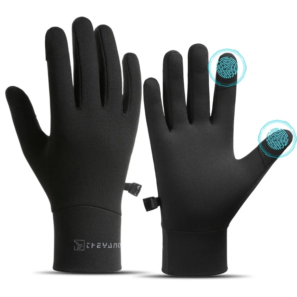 Winter Outdoor Running Gloves, Touch Screen Thin Fleece Lined, Windproof Anti-Slip Warm Gloves for Sports Cycling Ski Liner Biking Gloves